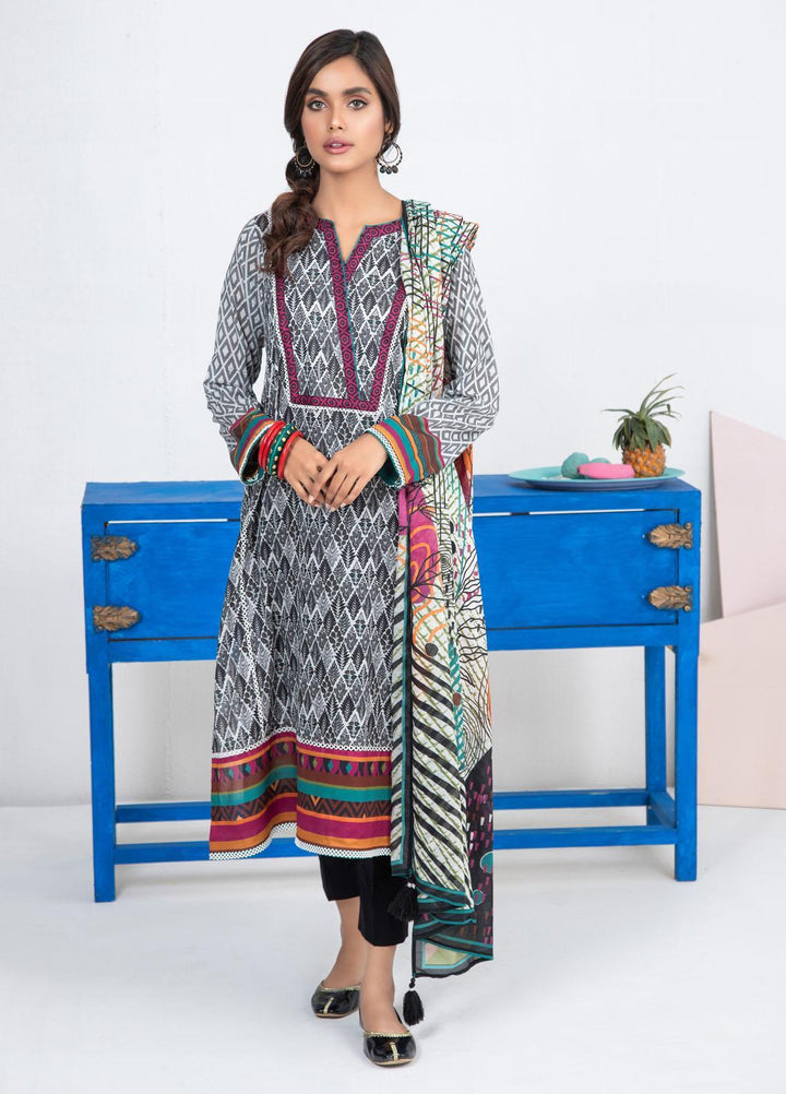Lakhany Printed Lawn Suits Unstitched 3 Piece LSM21KP KPL-2024-B - Summer Collection