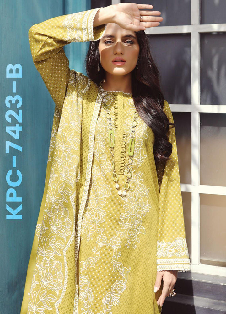 Komal Prints By Lakhany Printed Lawn Suits Unstitched 3 Piece LSM22KP KPC-7423-B - Summer Collection
