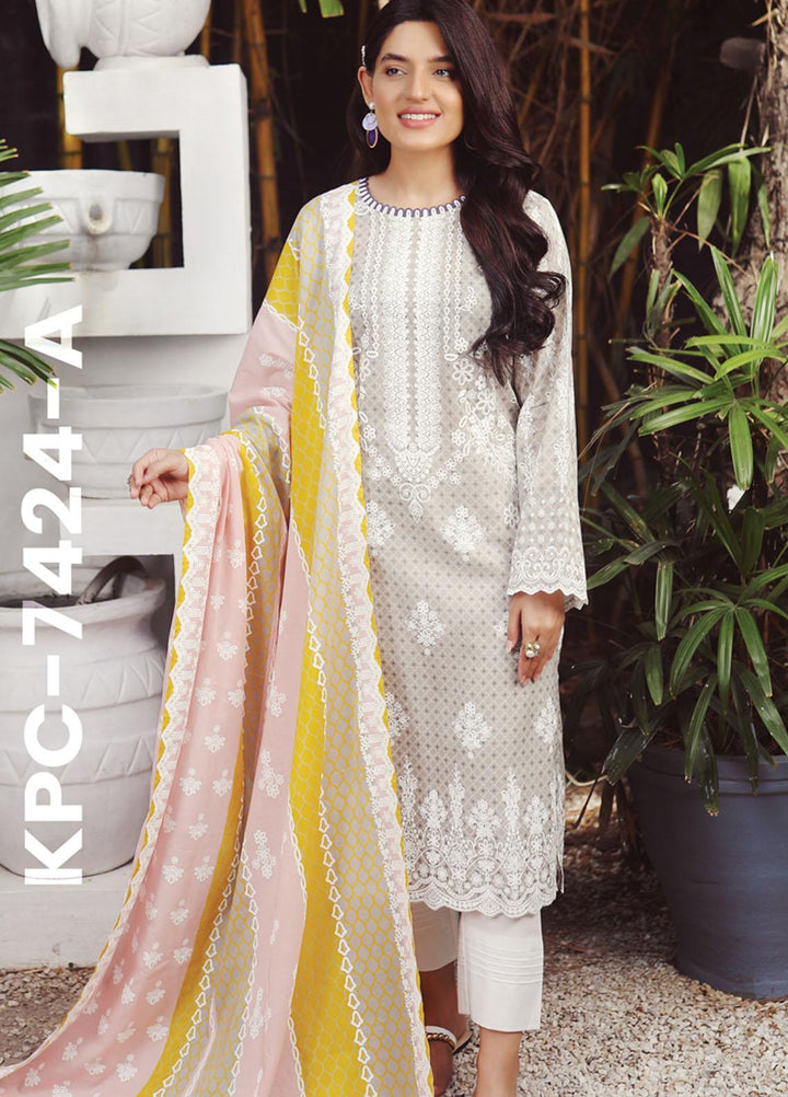 Komal Prints By Lakhany Printed Lawn Suits Unstitched 3 Piece LSM22KP KPC-7424-A - Summer Collection