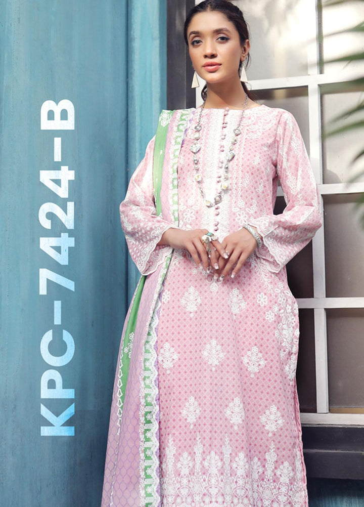 Komal Prints By Lakhany Printed Lawn Suits Unstitched 3 Piece LSM22KP KPC-7424-B - Summer Collection
