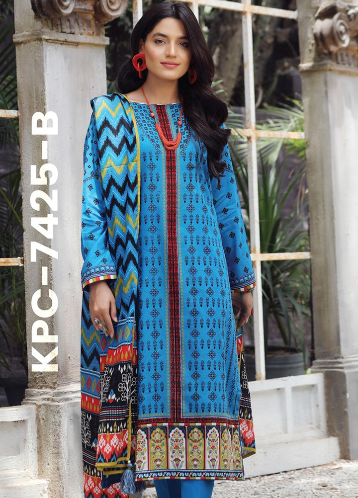Komal Prints By Lakhany Printed Lawn Suits Unstitched 3 Piece LSM22KP KPC-7425-B - Summer Collection
