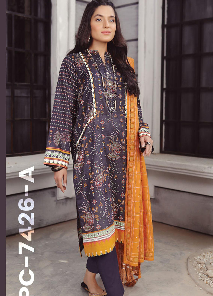 Komal Prints By Lakhany Printed Lawn Suits Unstitched 3 Piece LSM22KP KPC-7426-A - Summer Collection