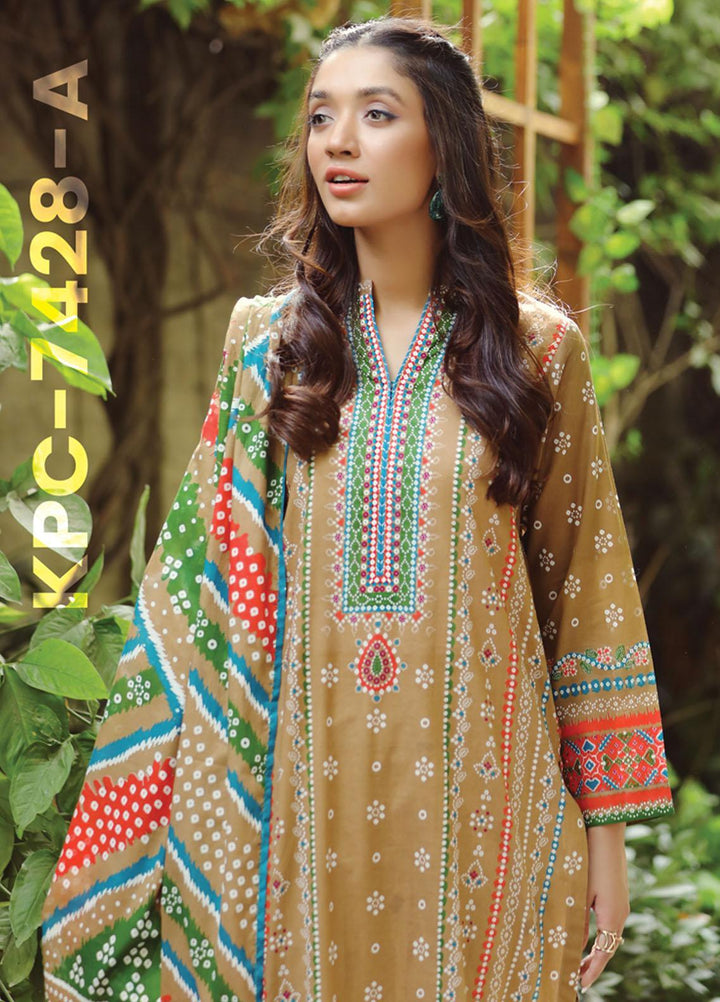 Komal Prints By Lakhany Printed Lawn Suits Unstitched 3 Piece LSM22KP KPC-7428-A - Summer Collection