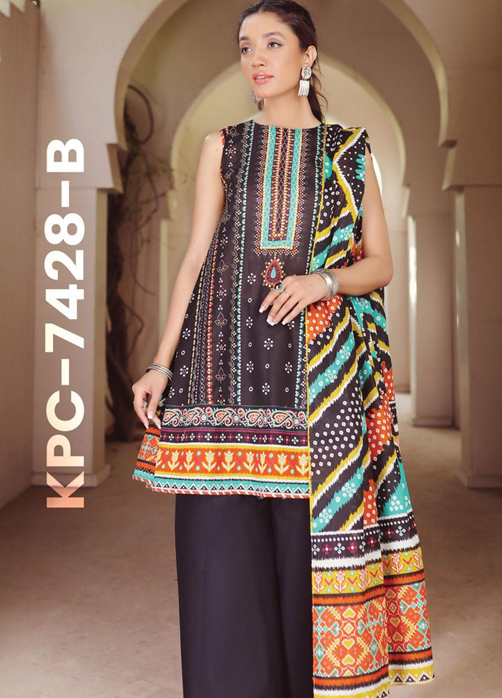 Komal Prints By Lakhany Printed Lawn Suits Unstitched 3 Piece LSM22KP KPC-7428-B - Summer Collection