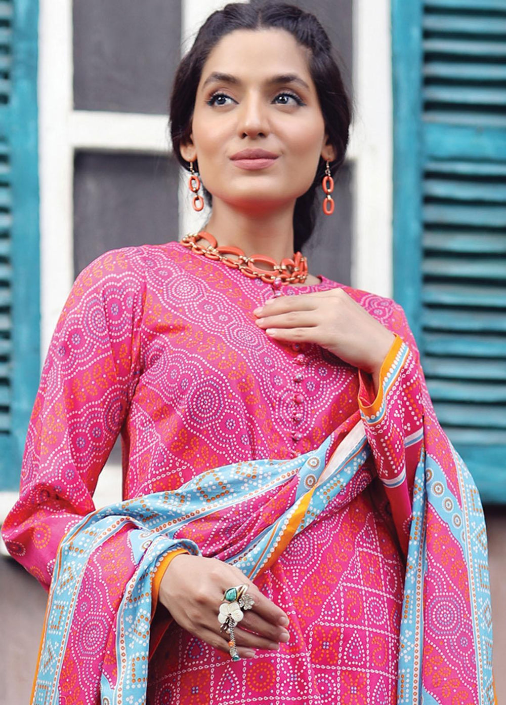 Komal Prints By Lakhany Printed Lawn Suits Unstitched 3 Piece LSM22KP KPC-7429-A - Summer Collection
