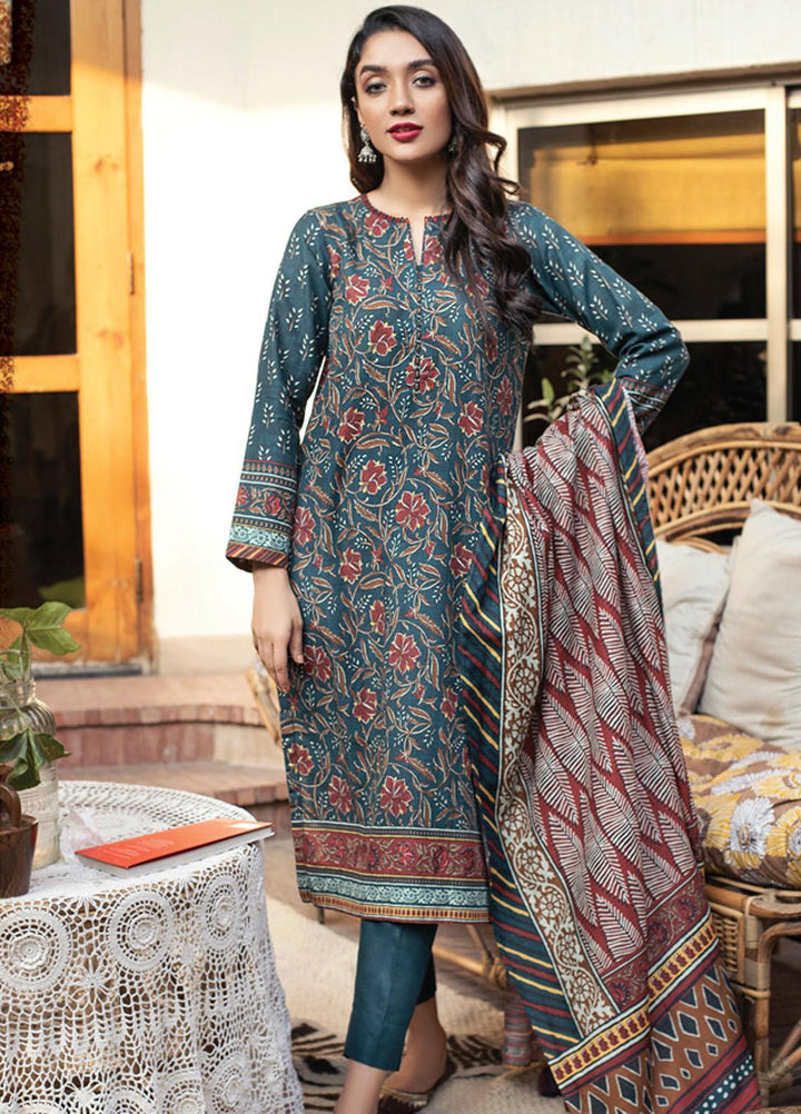 Lakhany Printed Khaddar Suits Unstitched 3 Piece LSM21KK KPW-507 - Winter Collection