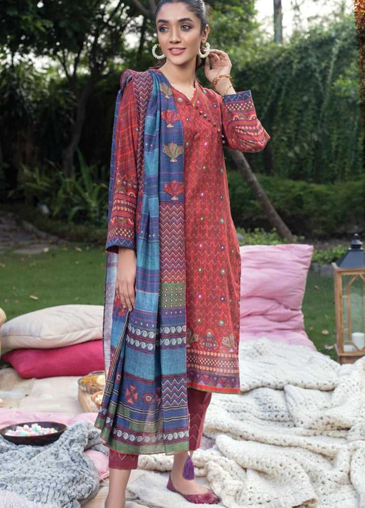 Lakhany Printed Khaddar Suits Unstitched 3 Piece LSM21KK KPW-511 - Winter Collection