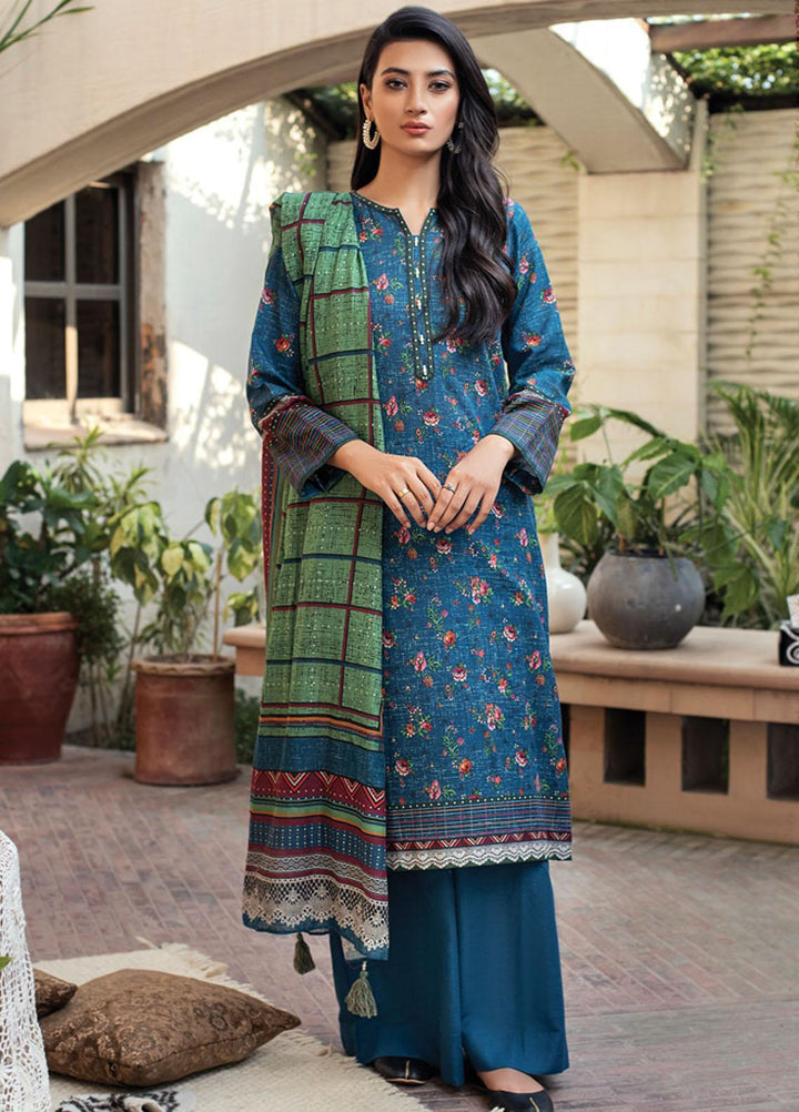 Lakhany Printed Khaddar Suits Unstitched 3 Piece LSM21KK KPW-512 - Winter Collection