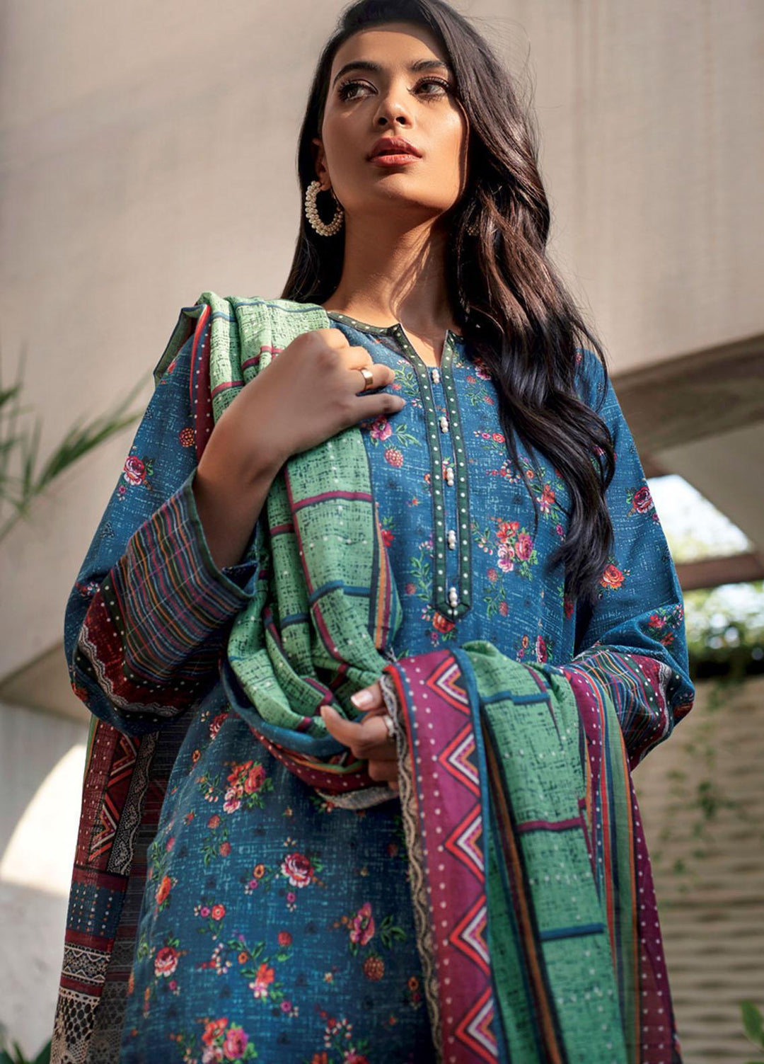 Lakhany Printed Khaddar Suits Unstitched 3 Piece LSM21KK KPW-512 - Winter Collection