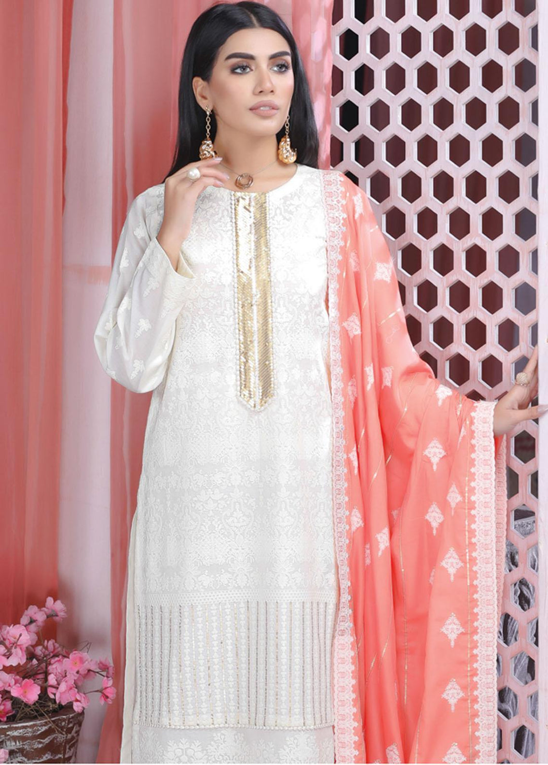 Luckhnowi By Lakhany Embroidered Lawn Suits Unstitched 3 Piece LSM22LF LFE-5013 - Festive Collection