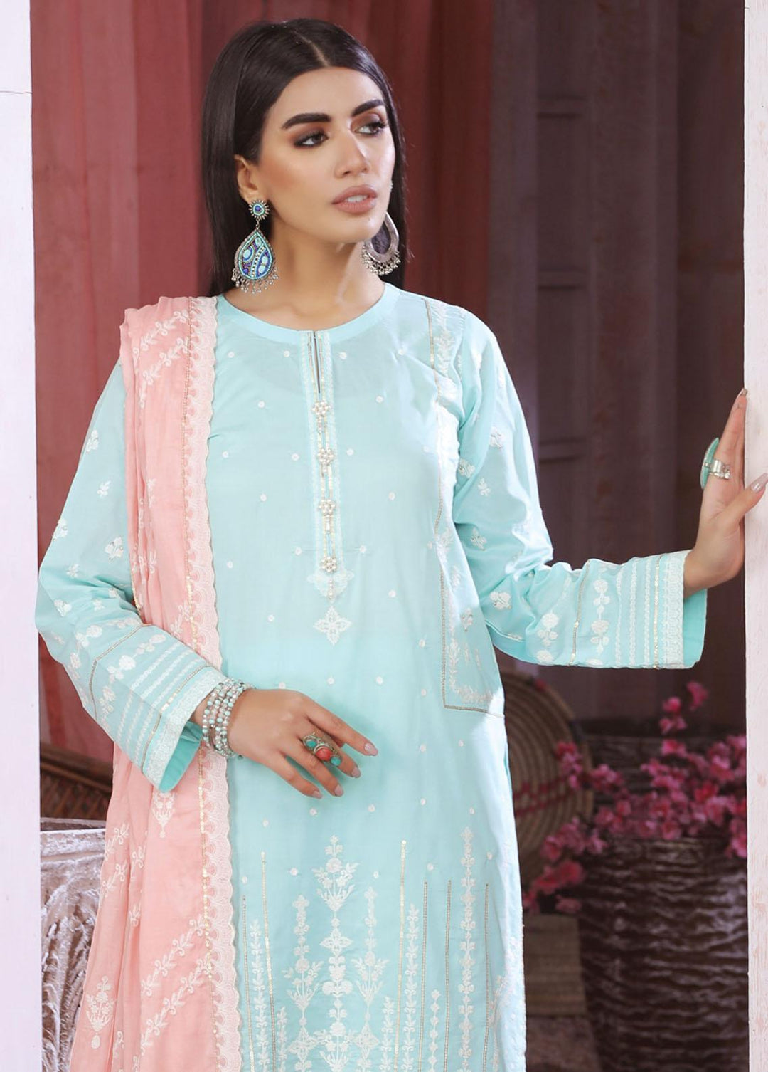 Luckhnowi By Lakhany Embroidered Lawn Suits Unstitched 3 Piece LSM22LF LFE-5015 - Festive Collection