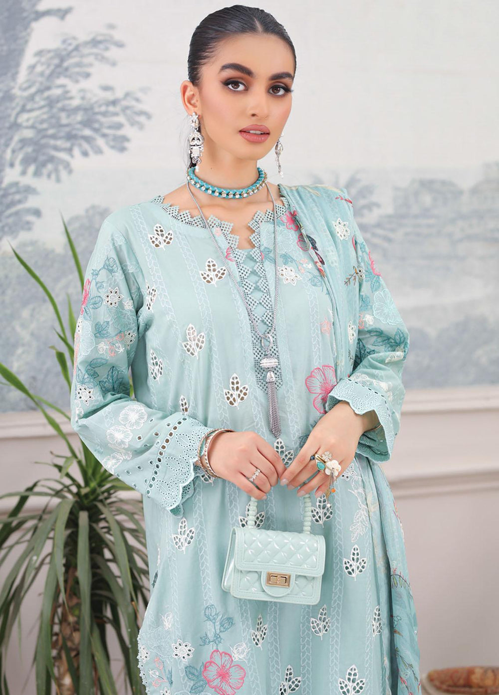 Luckhnowi By Lakhany Embroidered Lawn Suits Unstitched 3 Piece LSM23L CEC-5482 - Premium Collection