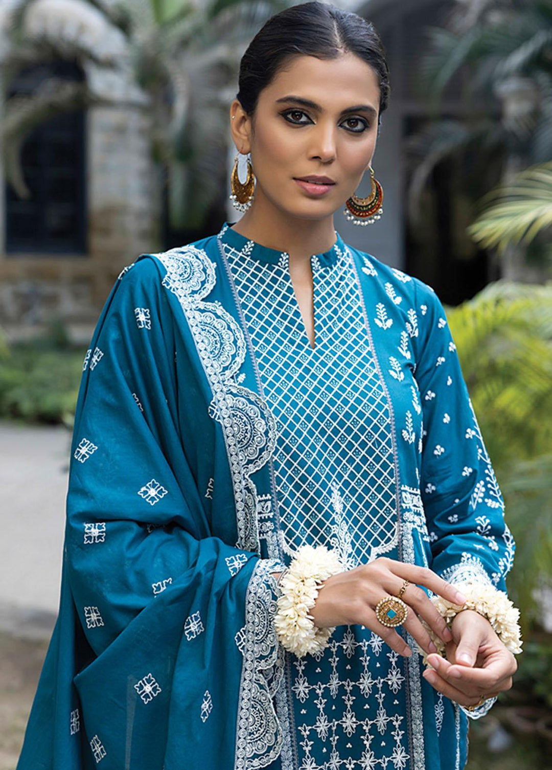 Luckhnowi By Lakhany Embroidered Lawn Suits Unstitched 3 Piece LSM23L LED-0023 - Premium Collection