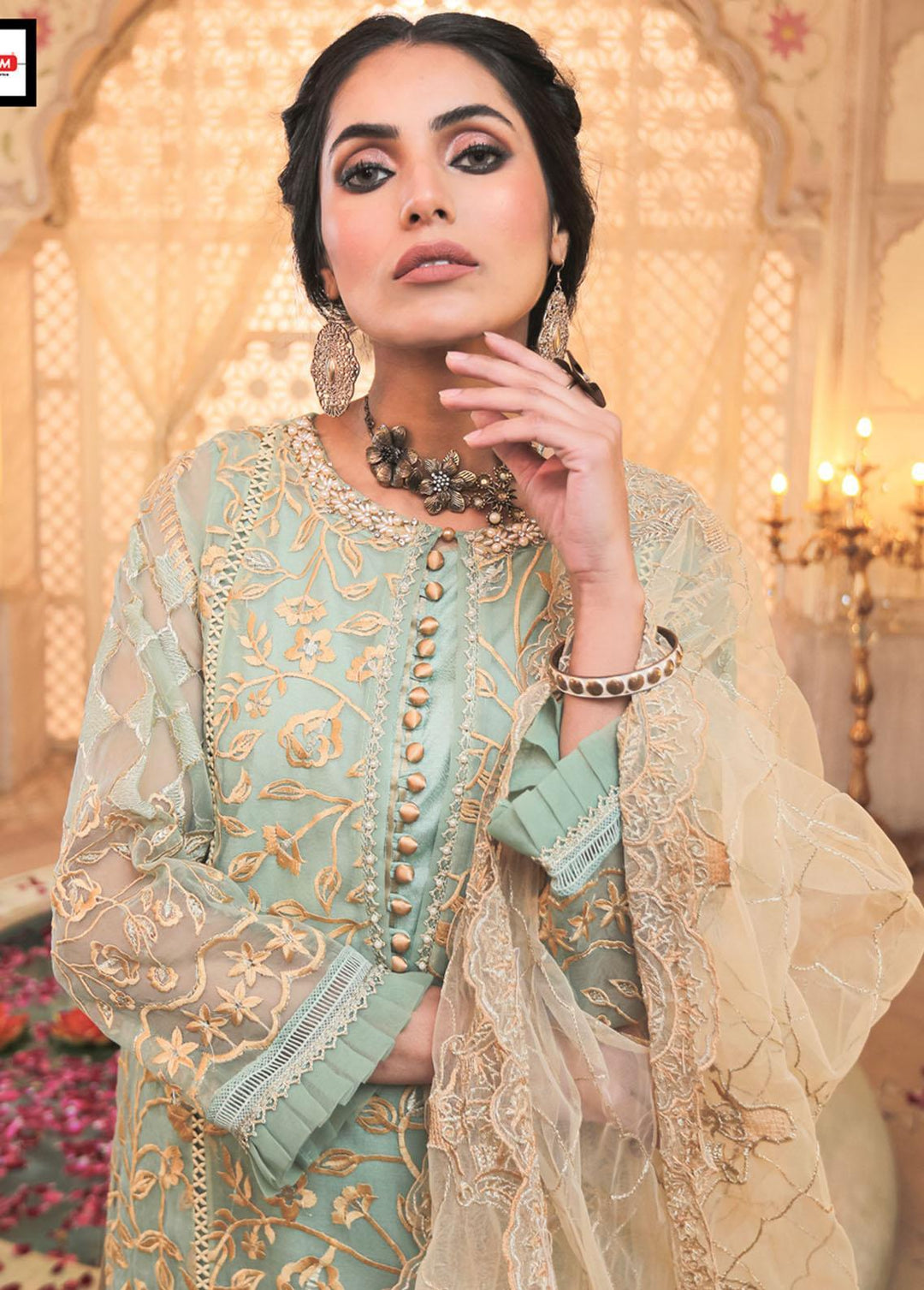 Lakhany Embroidered Organza Suits Unstitched 3 Piece LSM21LE LEC-5025 - Luxury Collection