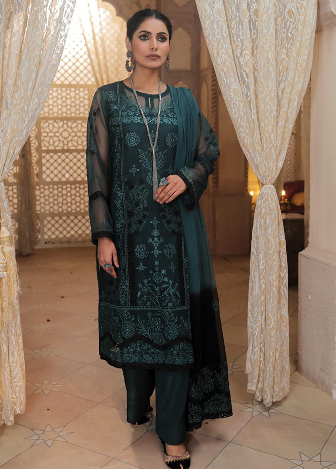 Lakhany Embroidered Organza Suits Unstitched 3 Piece LSM21LE LEC-5030 - Luxury Collection