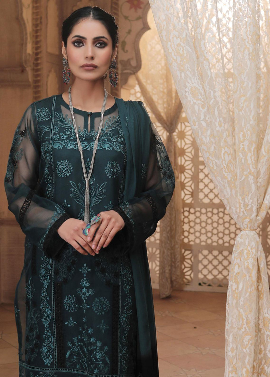 Lakhany Embroidered Organza Suits Unstitched 3 Piece LSM21LE LEC-5030 - Luxury Collection