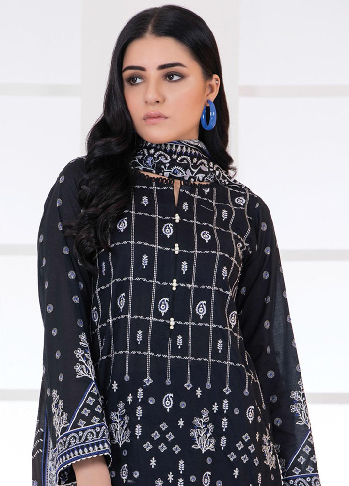 Monochrome By Lakhany Embroidered Lawn Suits Unstitched 3 Piece LSM22BW MCE-7018 - Black & White Collection