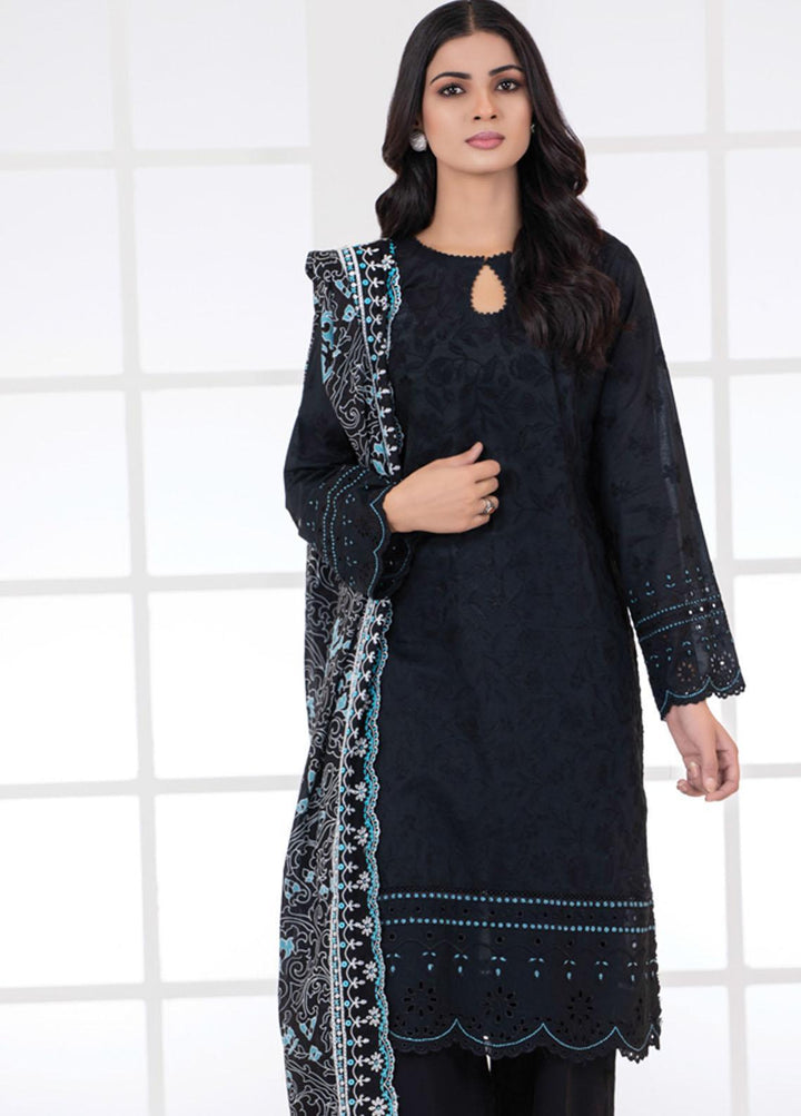 Monochrome By Lakhany Embroidered Lawn Suits Unstitched 3 Piece LSM22BW MCE-7019 - Black & White Collection