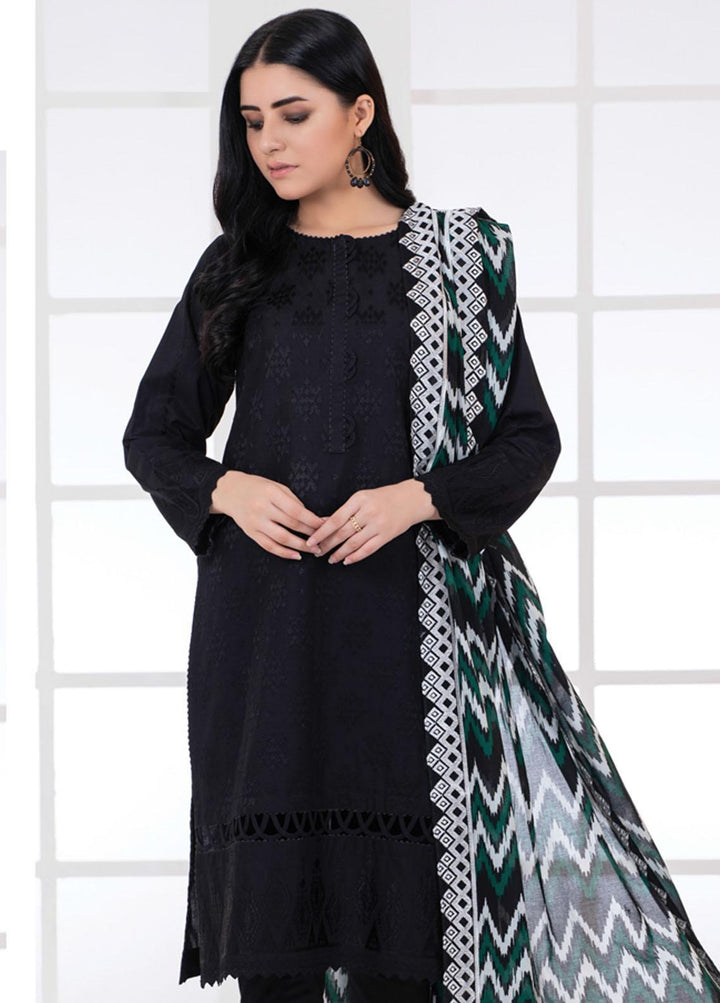 Monochrome By Lakhany Embroidered Lawn Suits Unstitched 3 Piece LSM22BW MCE-7022 - Black & White Collection