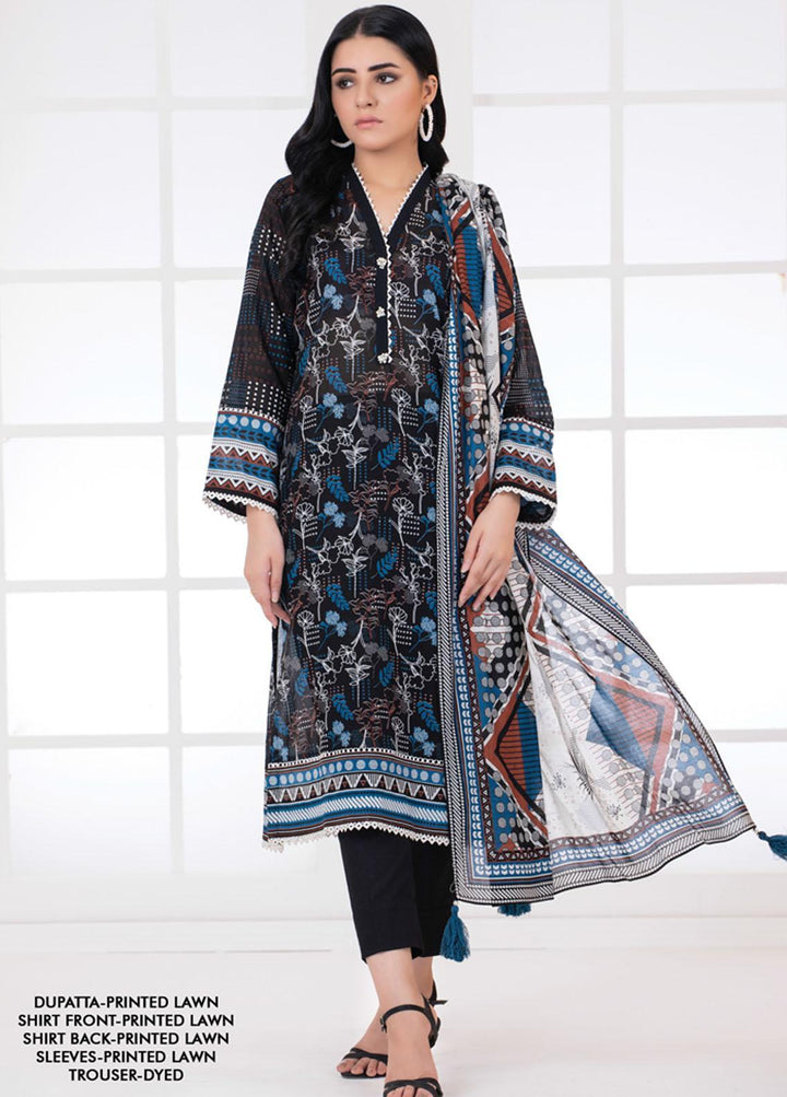 Monochrome By Lakhany Printed Lawn Suits Unstitched 3 Piece LSM22BW MCP-7011 - Black & White Collection
