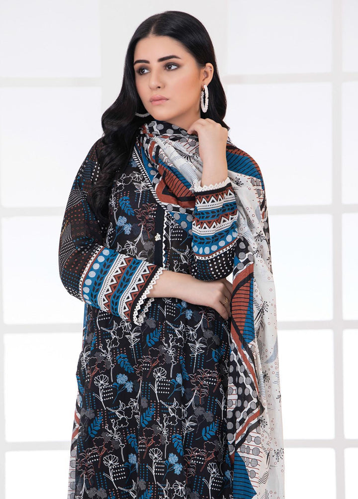 Monochrome By Lakhany Printed Lawn Suits Unstitched 3 Piece LSM22BW MCP-7011 - Black & White Collection