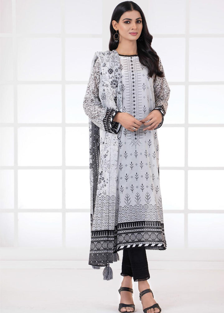 Monochrome By Lakhany Printed Lawn Suits Unstitched 3 Piece LSM22BW MCP-7012 - Black & White Collection