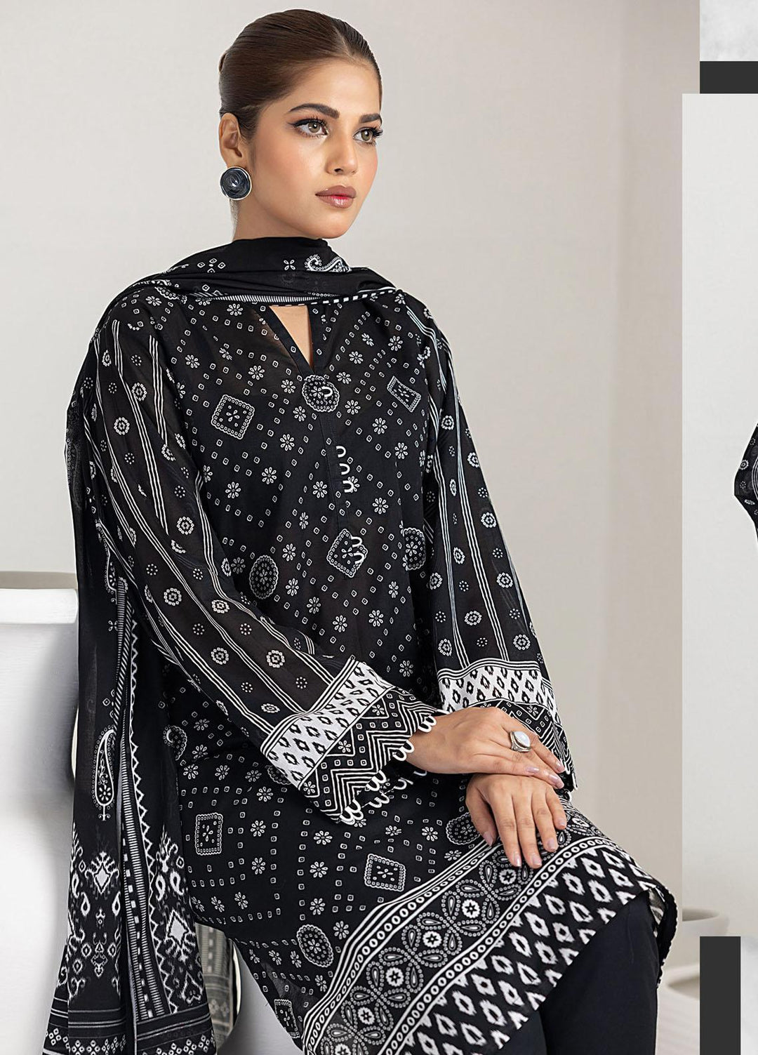 Lakhany Printed Lawn Suits Unstitched 3 Piece LSM23MC LG-AM-0038 - Summer Collection