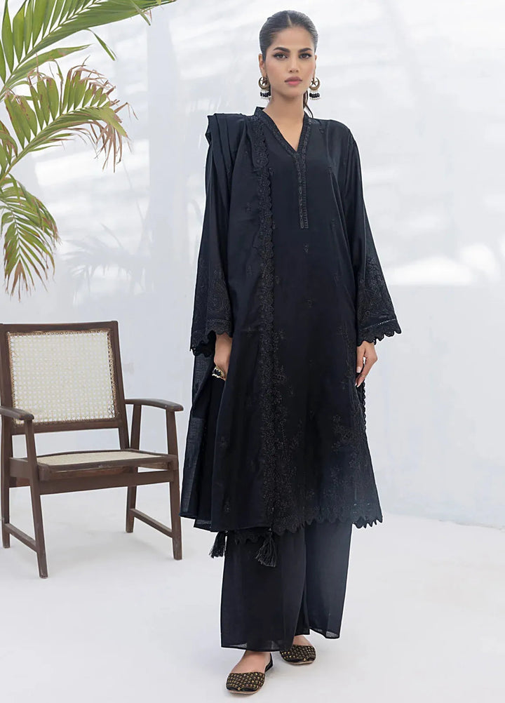 Lakhany Monochrome Embroidered Lawn Suit Unstitched 3 Piece LSM24ML LG-IZ-0182 - Summer Collection