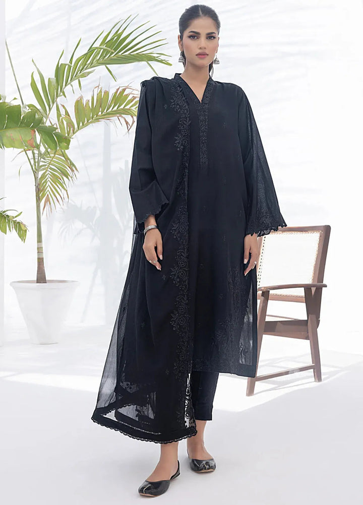 Lakhany Monochrome Embroidered Lawn Suit Unstitched 3 Piece LSM24ML LG-IZ-0202 - Summer Collection