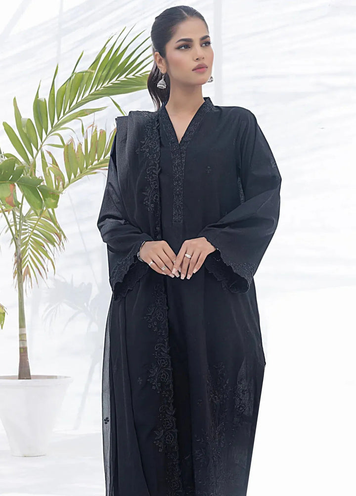 Lakhany Monochrome Embroidered Lawn Suit Unstitched 3 Piece LSM24ML LG-IZ-0202 - Summer Collection
