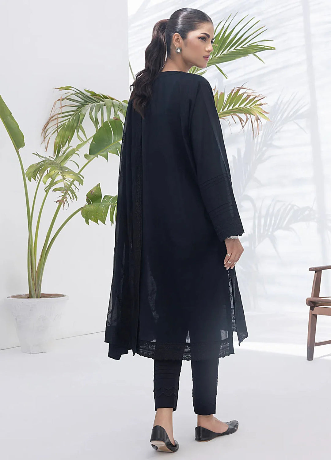 Lakhany Monochrome Embroidered Lawn Suit Unstitched 3 Piece LSM24ML LG-SK-0203 - Summer Collection