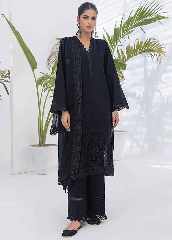 Lakhany Monochrome Embroidered Lawn Suit Unstitched 3 Piece LSM24ML LG-UB-0055 - Summer Collection