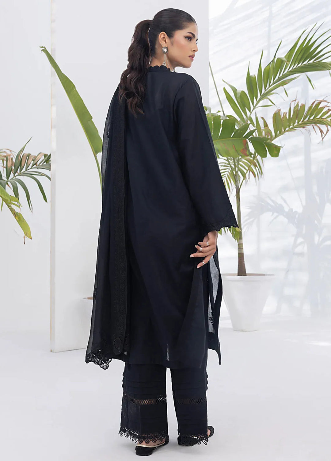 Lakhany Monochrome Embroidered Lawn Suit Unstitched 3 Piece LSM24ML LG-UB-0055 - Summer Collection