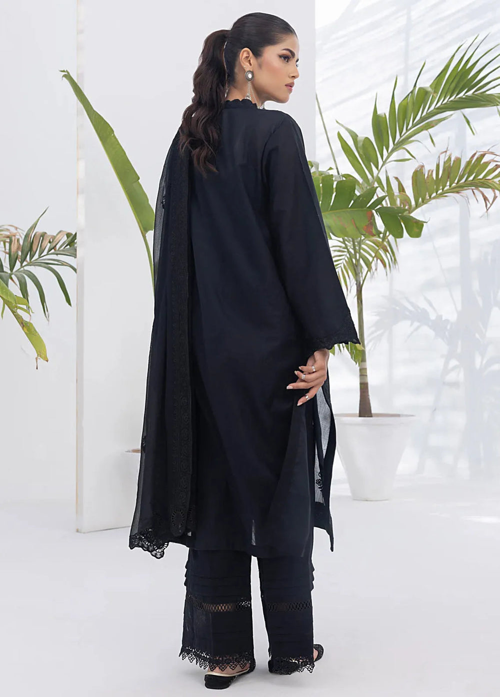 Lakhany Monochrome Embroidered Lawn Suit Unstitched 3 Piece LSM24ML LG-UB-0055 - Summer Collection