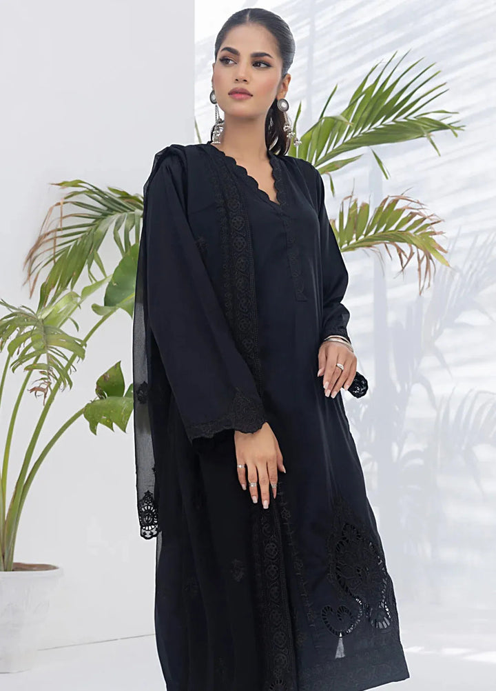 Lakhany Monochrome Embroidered Lawn Suit Unstitched 3 Piece LSM24ML LG-UB-0055 - Summer Collection