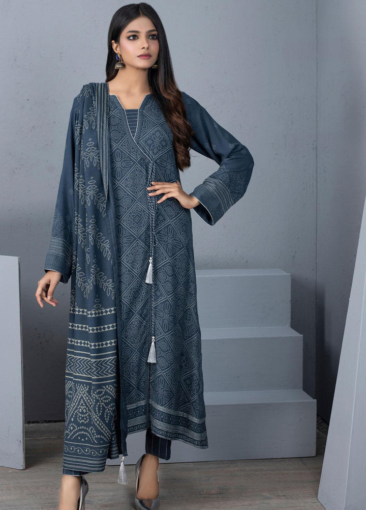 Lakhany Printed Pashmina Suits Unstitched 3 Piece LSM21PSH PPC-301-C - Winter Collection