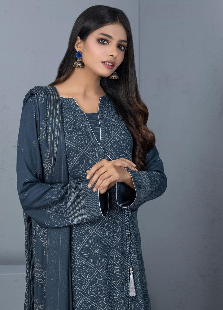 Lakhany Printed Pashmina Suits Unstitched 3 Piece LSM21PSH PPC-301-C - Winter Collection