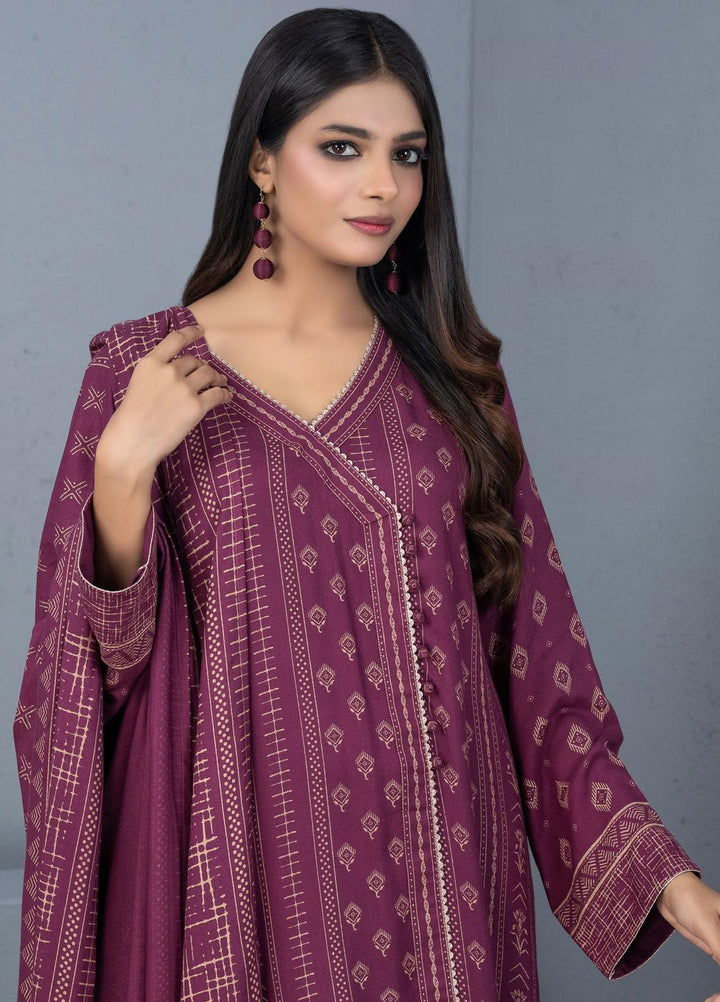 Lakhany Printed Pashmina Suits Unstitched 3 Piece LSM21PSH PPC-302-A - Winter Collection