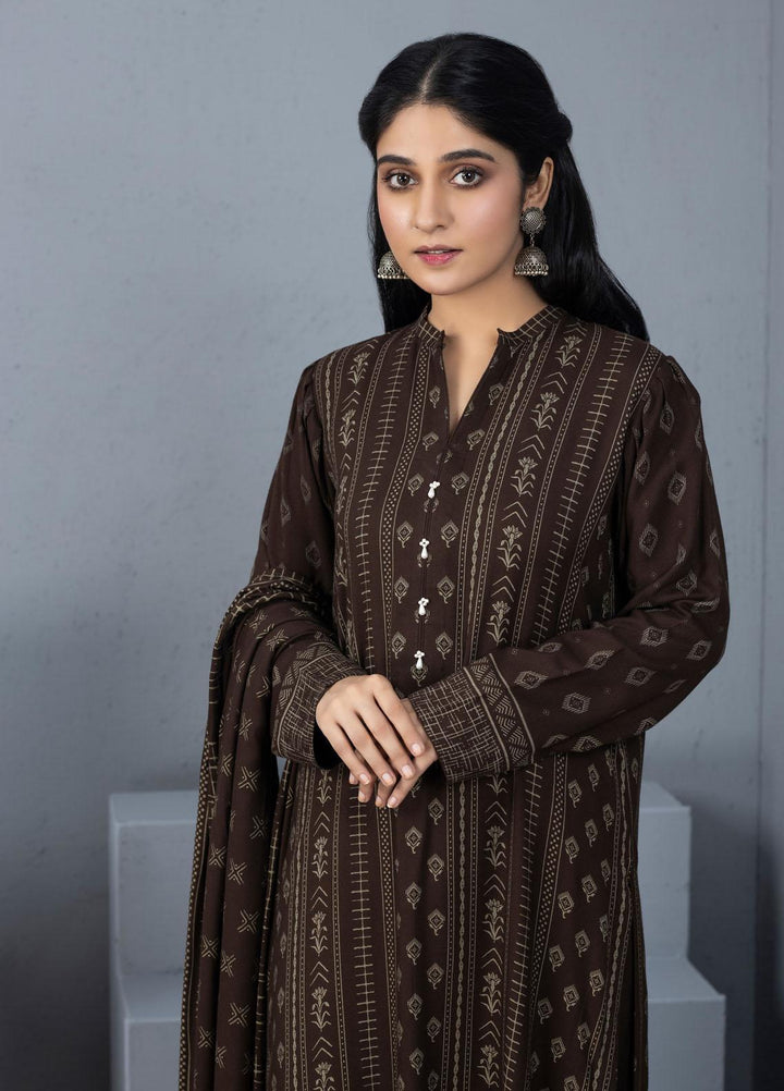 Lakhany Printed Pashmina Suits Unstitched 3 Piece LSM21PSH PPC-302-B - Winter Collection