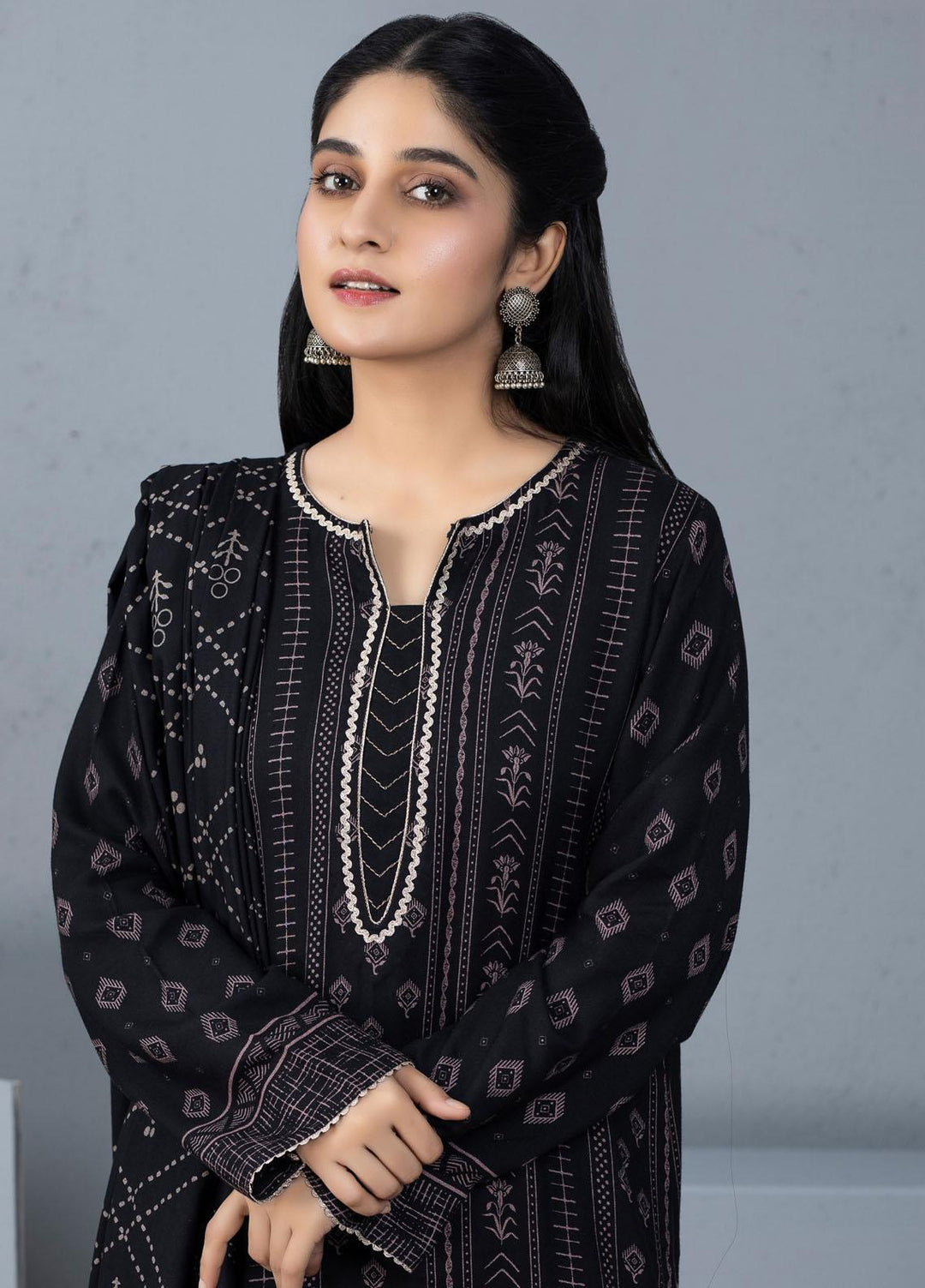 Lakhany Printed Pashmina Suits Unstitched 3 Piece LSM21PSH PPC-302-C - Winter Collection