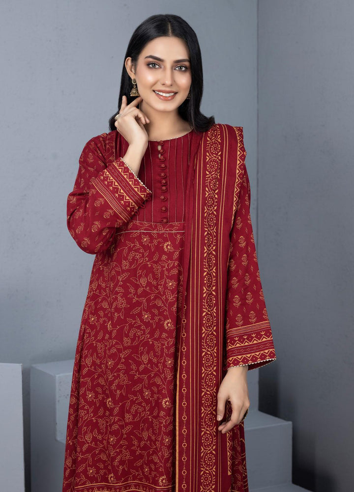 Lakhany Printed Pashmina Suits Unstitched 3 Piece LSM21PSH PPC-303-A - Winter Collection