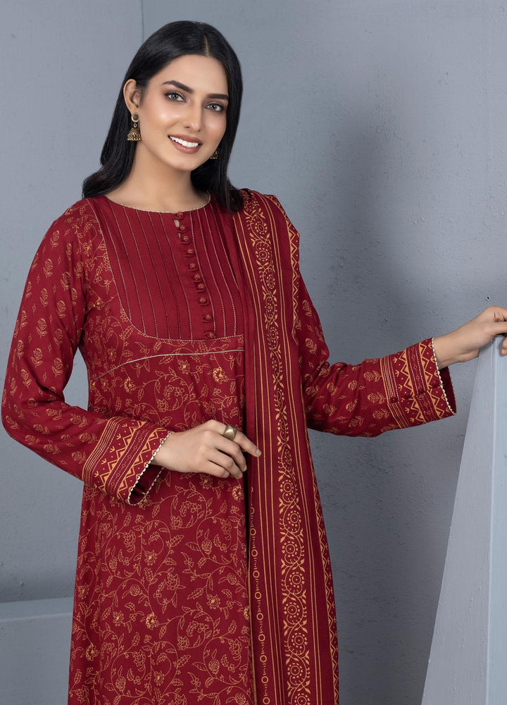 Lakhany Printed Pashmina Suits Unstitched 3 Piece LSM21PSH PPC-303-A - Winter Collection