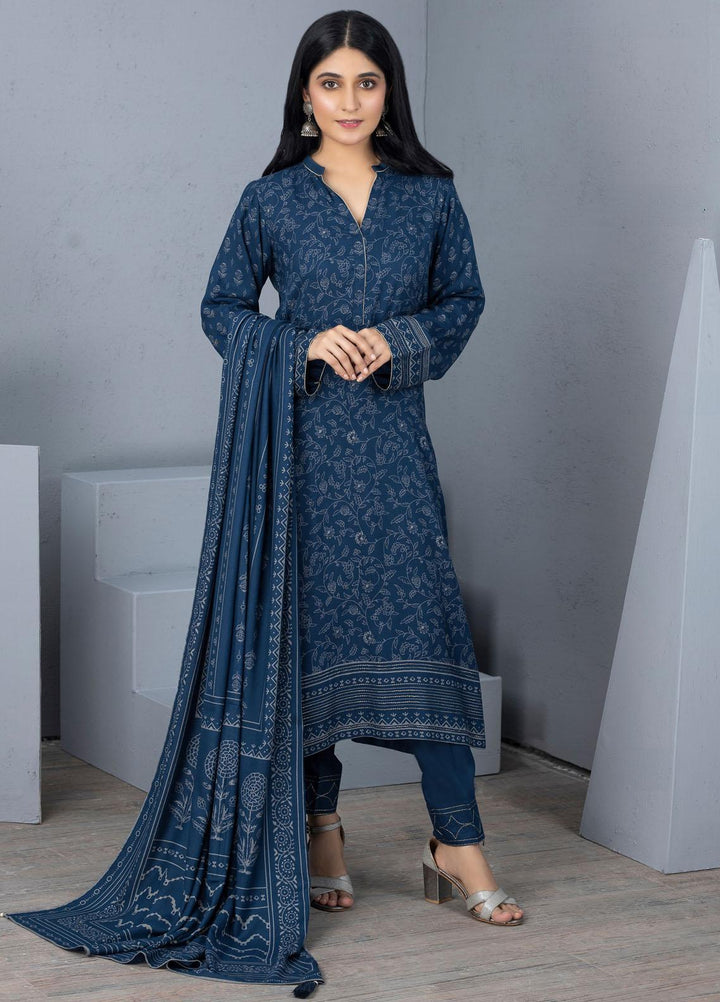 Lakhany Printed Pashmina Suits Unstitched 3 Piece LSM21PSH PPC-303-B - Winter Collection