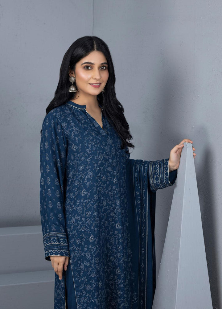 Lakhany Printed Pashmina Suits Unstitched 3 Piece LSM21PSH PPC-303-B - Winter Collection