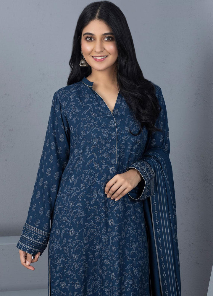 Lakhany Printed Pashmina Suits Unstitched 3 Piece LSM21PSH PPC-303-B - Winter Collection