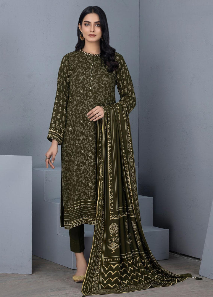 Lakhany Printed Pashmina Suits Unstitched 3 Piece LSM21PSH PPC-303-C - Winter Collection