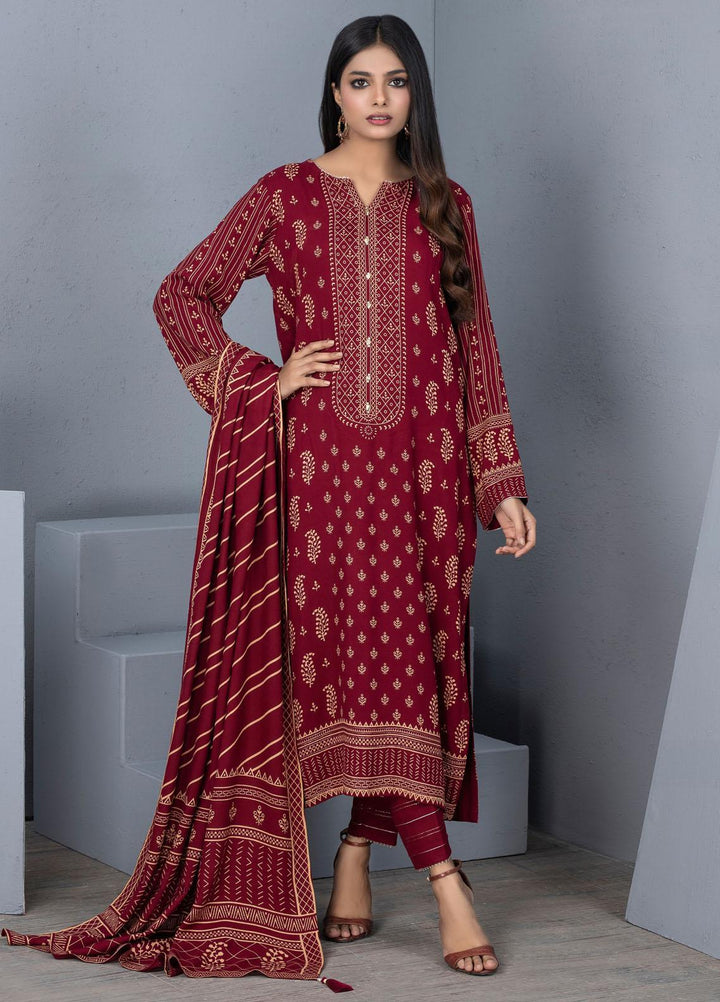 Lakhany Printed Pashmina Suits Unstitched 3 Piece LSM21PSH PPC-304-A - Winter Collection