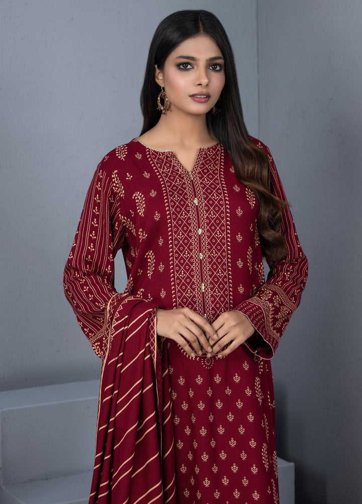 Lakhany Printed Pashmina Suits Unstitched 3 Piece LSM21PSH PPC-304-A - Winter Collection