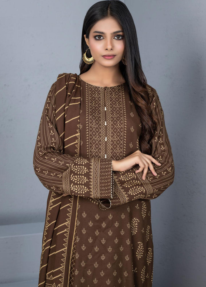 Lakhany Printed Pashmina Suits Unstitched 3 Piece LSM21PSH PPC-304-B - Winter Collection