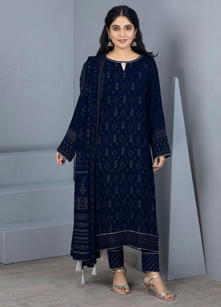 Lakhany Printed Pashmina Suits Unstitched 3 Piece LSM21PSH PPC-305-A - Winter Collection